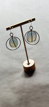 Serenity Stone Ear Drop Danglers, Translucent Motion of Opalite in Gold-Tone Brass