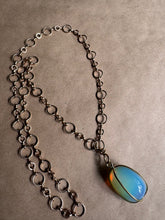 Serenity Stone Cage Capture Pendant on 10k GF Circle Link Chain