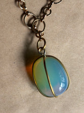 Serenity Stone Cage Capture Pendant on 10k GF Circle Link Chain