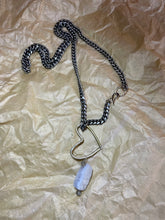 "Love in Chains" Raw Chalcedony Heart Pendant